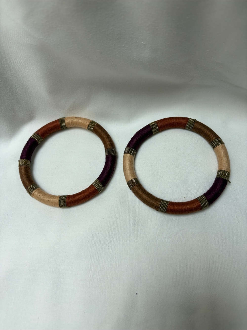 Colorblock Wrapped Bangle Bracelets - Set of 2